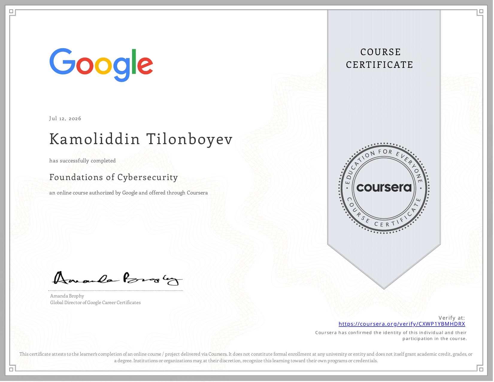 Foundations of Cybersecurity